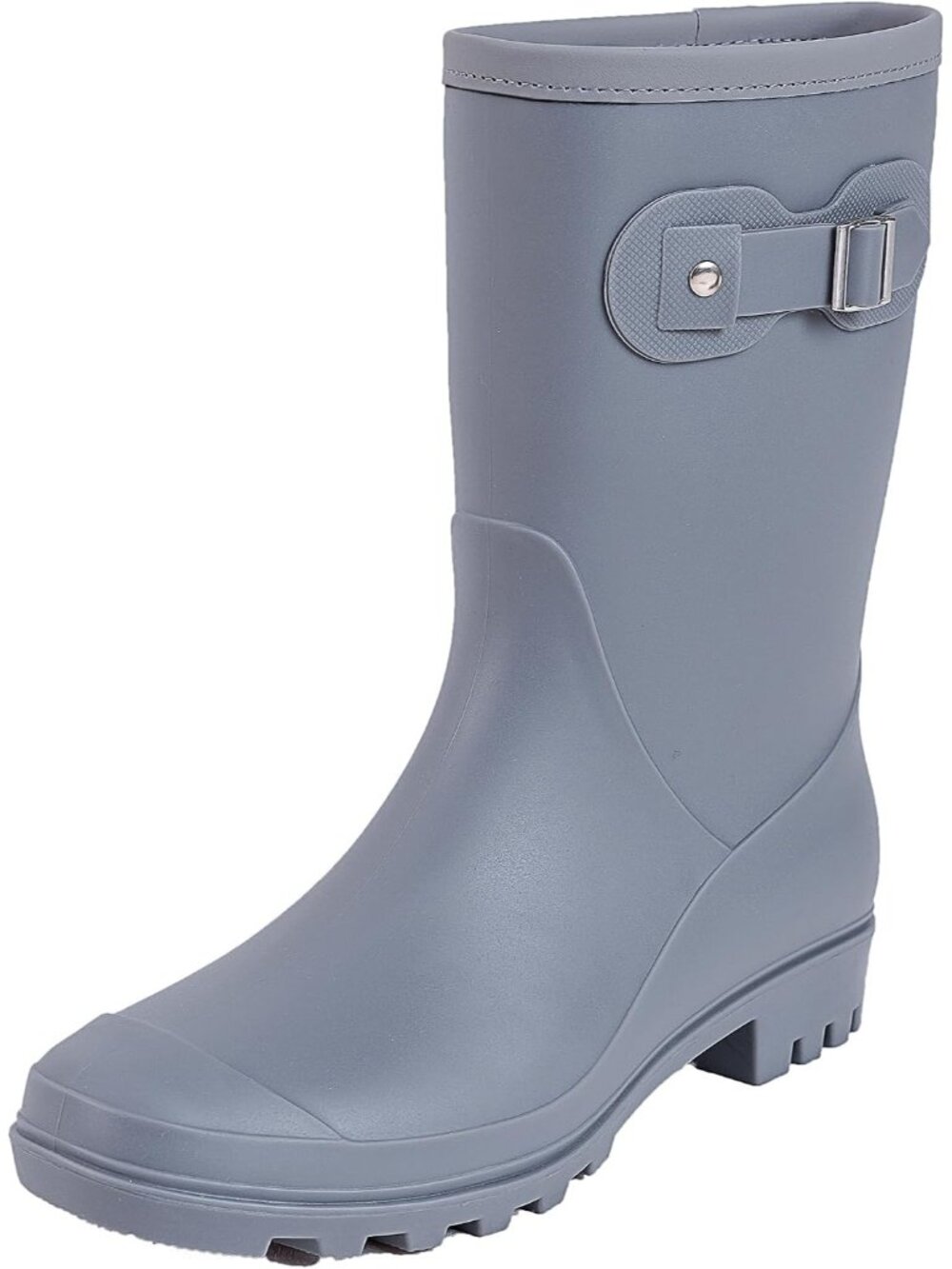 Women's Grey Waterproof Fashion Garden Shoes Anti-Slipping Mid Calf Rain Boots